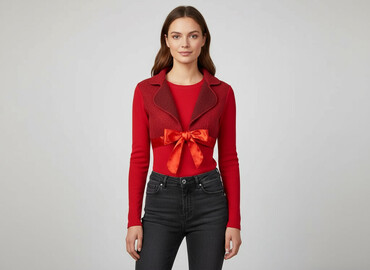 bluzki z kokardą na ramieniu: Women's blouse, size S