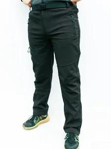 Trenerke: Muške planinarske/trekking pantalone – crne - Softshell materijal — 16