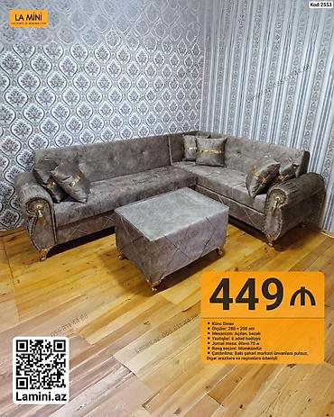 Ev və bağ: Künc divan dəsti – Kod: 2553 - Ölçülər: 280 × 200 sm - Mexanizm — 1