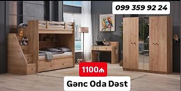 ucuz usaq mebelleri: Gənc Otaq Dəsti – tam komplekt taxta teksturalı mebel Komplektə — 1
