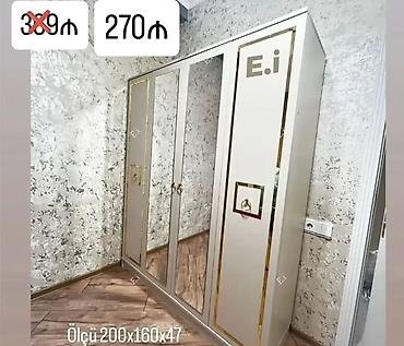 divan kreslo təmiri: Məhsul: 4 qapılı güzgülü paltar şkafı - Ölçü: 200 x 160 x 47 sm (2 x — 2