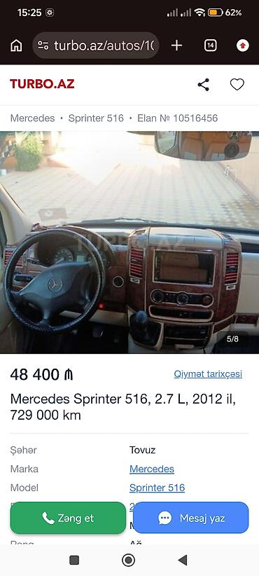 10 40 motosiklet yağı: Mercedes-Benz Sprinter: 2.7 l | 2012 il Mikroavtobus — 7