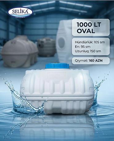 Baklar və çənlər: Şimşek brendinin polietilen su anbarları - Həcm variantları: 750 lt — 57