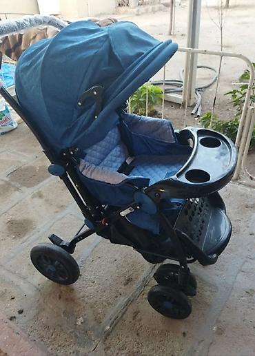 Uşaq arabası – çoxfunksiyalı, mavi rəng Xüsusiyyətlər: - Geniş