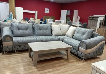 Divan və kreslo dəstləri: Künc divan, Pufik, Bazasız, Açılmayan — 6