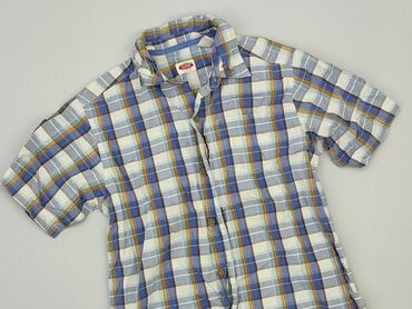 topy na długi rękaw: Shirt 8 years, condition - Good, pattern - Cell, color - Light blue