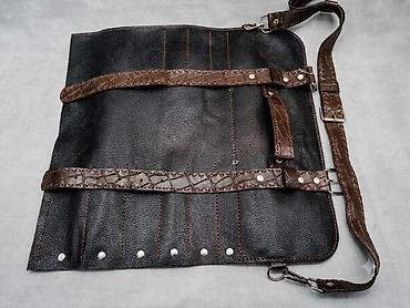 alət cantası: Dəri bıçaq/alat çantası – rulon tipli - Material: qalın, teksturalı — 7