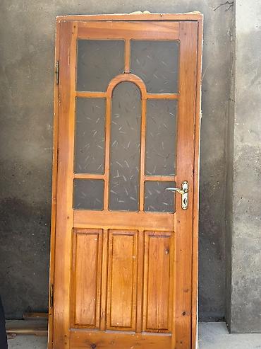 zal qapıları: Şüşəli taxta qapılar dəsti - Material: təbii ağac (şam tonunda) — 1