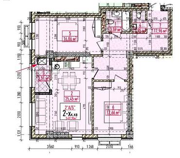 11: Строится, Элитка, 3 комнаты, 82 м² — 1