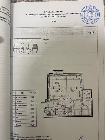 недвижимость в рассрочку: 2 комнаты, 58 м², Элитка, 7 этаж, ПСО (под самоотделку)