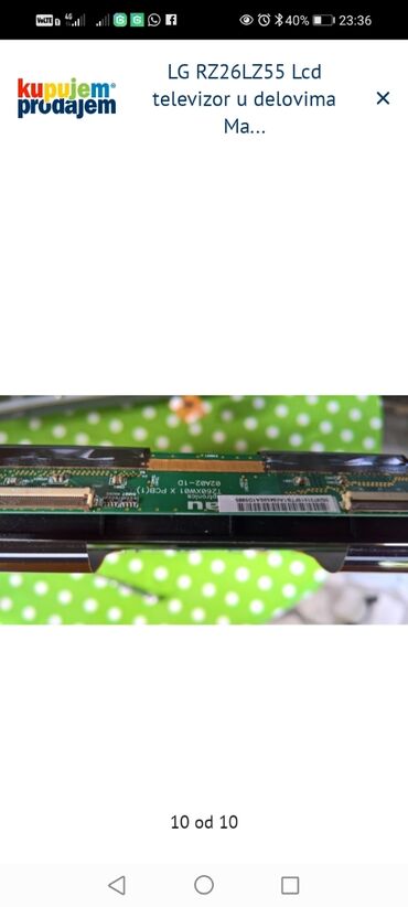 Aksesoari za TV i video: LG RZ26LZ55 – LCD televizor za delove LG 37G2000 U delovima — 10