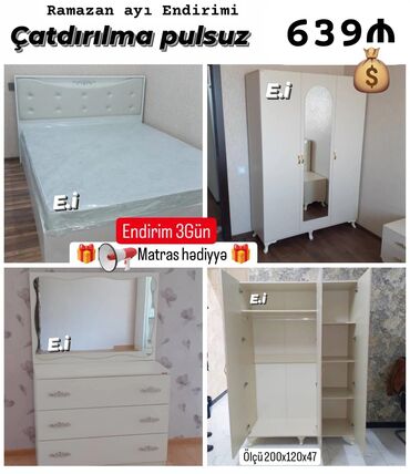 Divan və masa dəstləri: Yataq desti rəng seçimi var