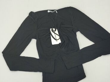 czarne koronkowe bluzki z długim rękawem: Blouse, XS (EU 34), condition - Perfect