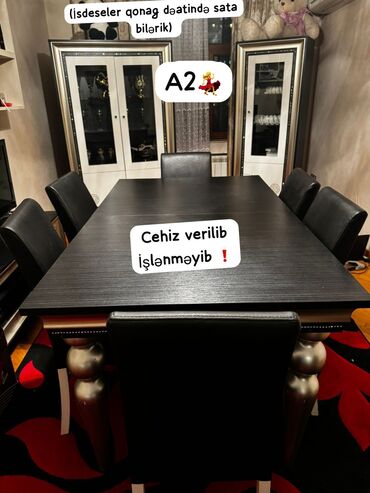 Professional sobalar: Qonaq otağı üçün, Yeni, Dördbucaq masa, 6 stul