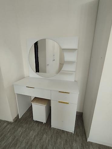 standing mirror: Туалетный столик, Новый, С зеркалом, цвет - Белый, ЛДСП, В рассрочку — 2