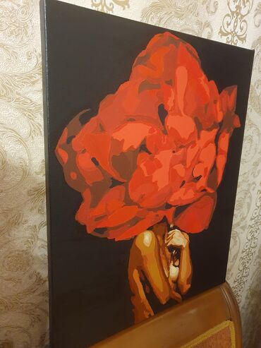 Şəkillər, tablolar: Əl isı, kətan uzərində akril boya ilə cəkılib, ручная работален — 3