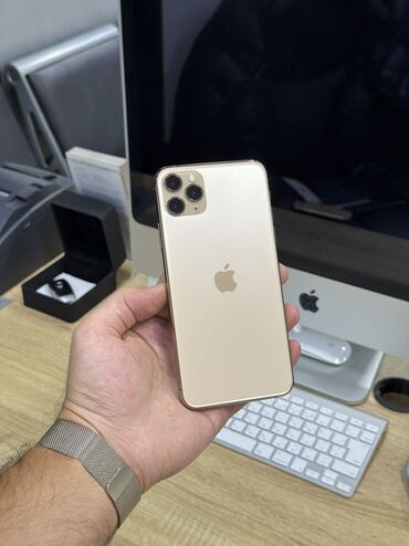 Apple iPhone: IPhone 11 Pro Max, 256 GB, Matte Gold, Zəmanət, Face ID, Sənədlərlə