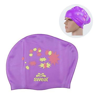 Baş geyimləri: №: 16920 Məhsulun adı: Üzgüçülük papağı Sweat, silikon, bənövşəyi — 1