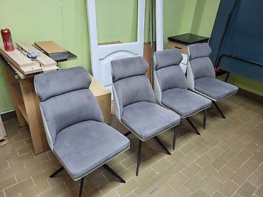 Set od 4 tapacirane trpezarijske stolice – siva/bez kombinacija - na lalafo.rs — 8 Set od 4 tapacirane trpezarijske stolice – siva/bez kombinacija - — 8