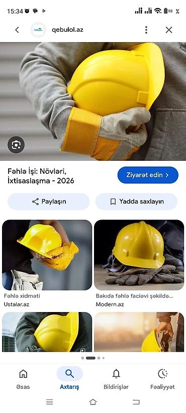 part time islər 2024: Fəhlə, 5 ildən artıq təcrübə, Gündəlik ödəniş — 1
