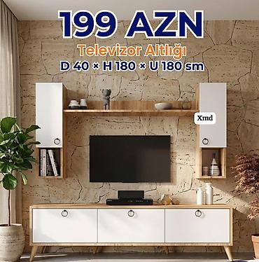 Televizor altlığı dəsti – 199 AZN Ölçülər: D 40 × H 180 × U 180 sm lalafo.az -da Televizor altlığı dəsti – 199 AZN Ölçülər: D 40 × H 180 × U 180 sm