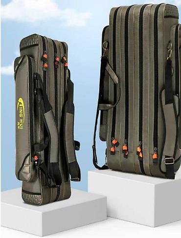 Другое для охоты и рыбалки: Сумка для удилищ и спинингов 130 см, 3 большие секции - удобный и — 8