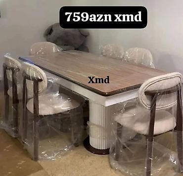 Yemək otağı dəsti – masa və 6 ədəd stul - Masa: düzbucaqlı forma, üst lalafo.az -da Yemək otağı dəsti – masa və 6 ədəd stul - Masa: düzbucaqlı forma, üst