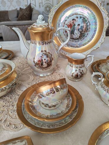 Çay dəstləri və servizlər: Çay dəsti, rəng - Qızılı, Farfor, 6 nəfərlik, Almaniya — 2