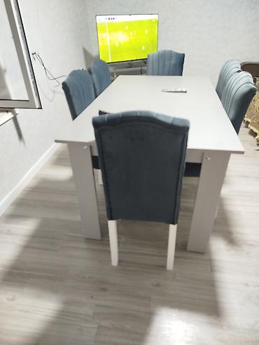 bed: Qonaq otağı üçün, Yeni, Açılmayan, Dördbucaq masa, 6 stul — 2