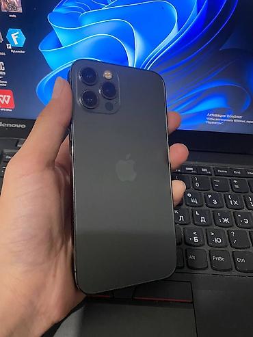 Уюлдук телефондор жана аксессуарлар: IPhone 12 Pro, Колдонулган, 256 ГБ, Black Titanium, 100 % — 1