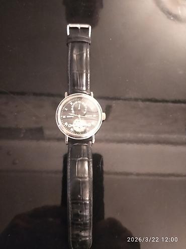 longines saat: Klassik üslubda qol saatı - Rəng: qara siferblat, qara dəri qayış — 1