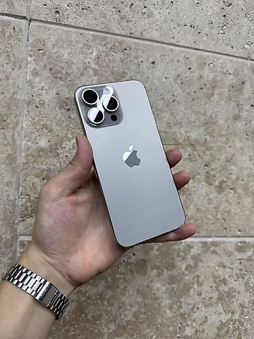 iphone pro max: IPhone 15 Pro Max, Б/у, 256 ГБ, Natural Titanium, Защитное стекло, Чехол, 90 % — 1