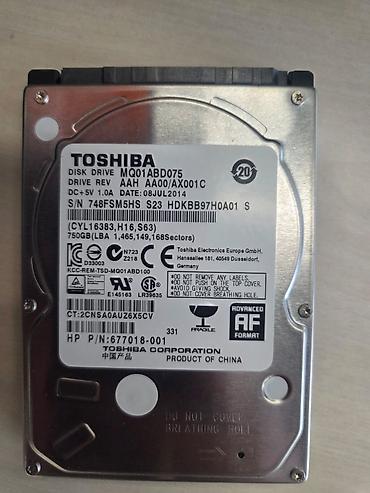 Sərt disklər (HDD): Toshiba 750GB 2.5" Sata noutbuk və pc üçün sərt diski satılır — 2