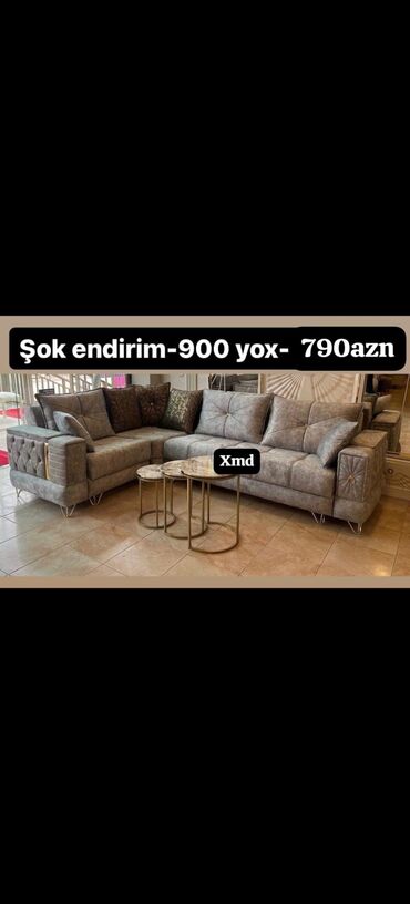 Divanlar: Künc divan, Açılmayan, Bazasız, Vеlur parça — 25