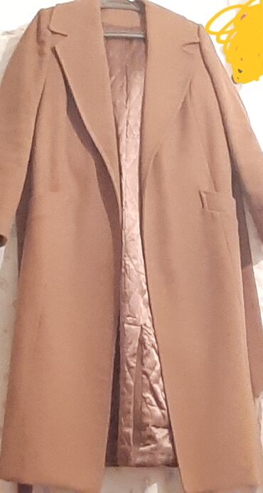 женское платье из букле: Пальто, Mango, S, цвет - Коричневый