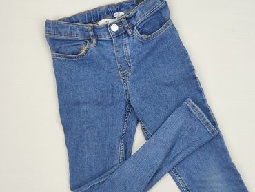 rozowa sukienka h m: Spodnie jeansowe, H&M, 8 lat, 128, stan - Bardzo dobry
