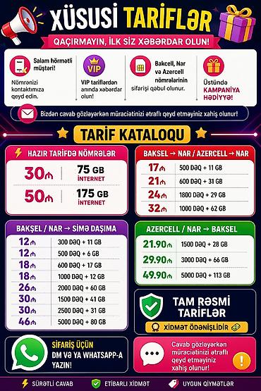 azercell wifi modem satilir: Müxtəlif mobil operatorlar (Bakcell, Nar, Azercell) üçün xüsusi tarif — 1