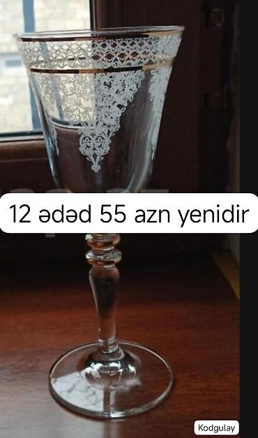 Qədəhlər, rəng - Ağ, Şüşə, 12 ədədli dəst