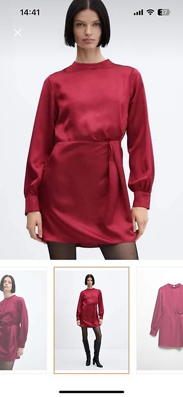 mango canta: Saten mini don Mango brendi 1 defe geyilib – qırmızı/bordo rəng - — 1