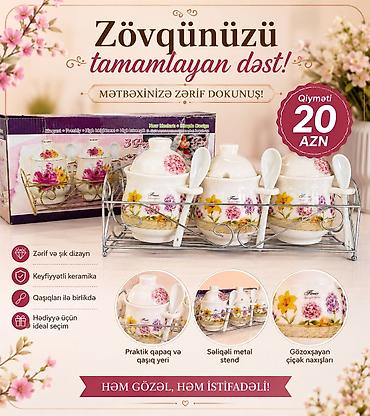 samovar 10 litre: Zövqünüzü tamamlayan mətbəx dəsti - 3 ədəd keramika ədviyyat qabı – — 1