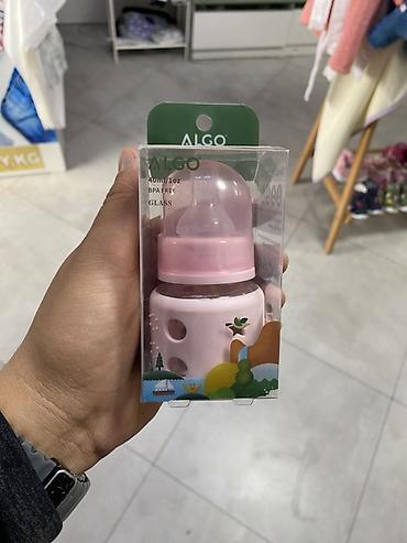 Товары для новорождённых: Детская бутылочка ALGO, стеклянная, 120 мл (4 oz) - Материал: стекло — 1