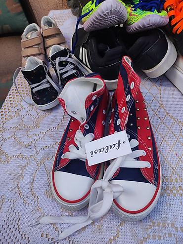 shoestar cipele: Visoke patike Falasi – crveno‑teget prugaste - Model: platnene visoke — 2