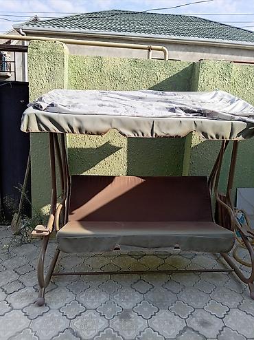 Bağ yelləncəyi – 3 nəfərlik, günlükli - Möhkəm metal karkas, toz boya