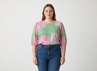 modne bluzki plus size: Жіноча блуза, розмір 5XL
