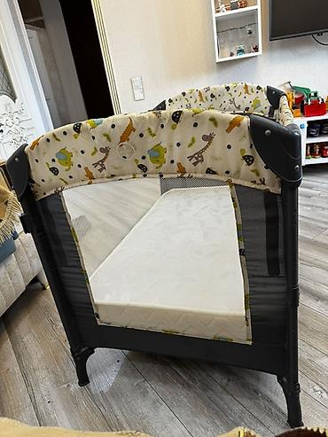 usaq ucun manejler: VAVA uşaq beşik–maney (portativ playpen) - Ölçü: təxmini 100×60 sm — 4