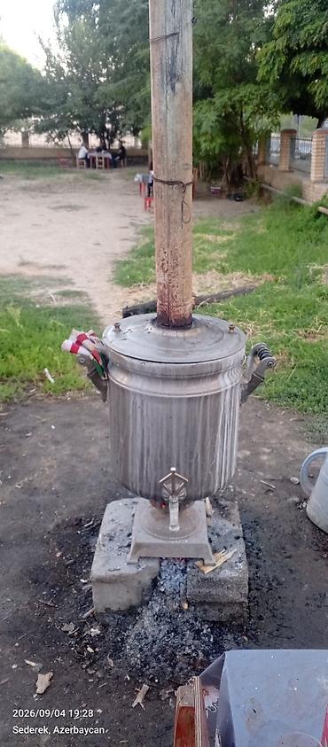 Elektronika: Ocaq üçün kömür/odunla işləyən iri həcimli metal samovar - Material — 1