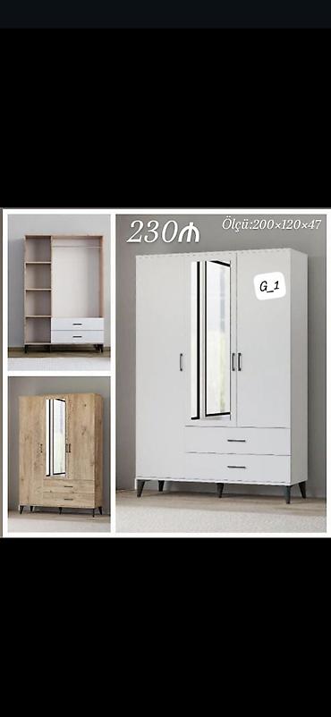 G_1 model üç qapılı qarderob Ölçü: 200 × 120 × 47 sm Xüsusiyyətlər