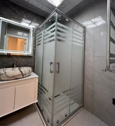 Duş kabinaları, arakəsmələr: Yeni Üstü açıq kabina, Künc üçün, Pulsuz çatdırılma — 4