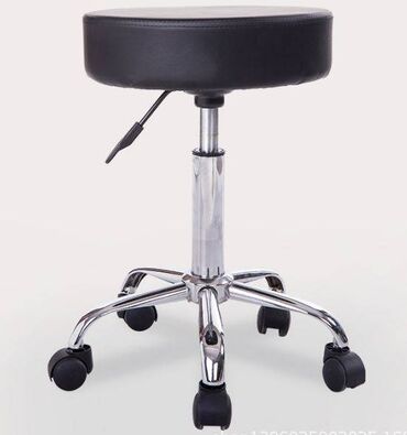 Stolice: Barska/kozmetička stolica na točkiće – okruglo sedište - Okruglo — 8