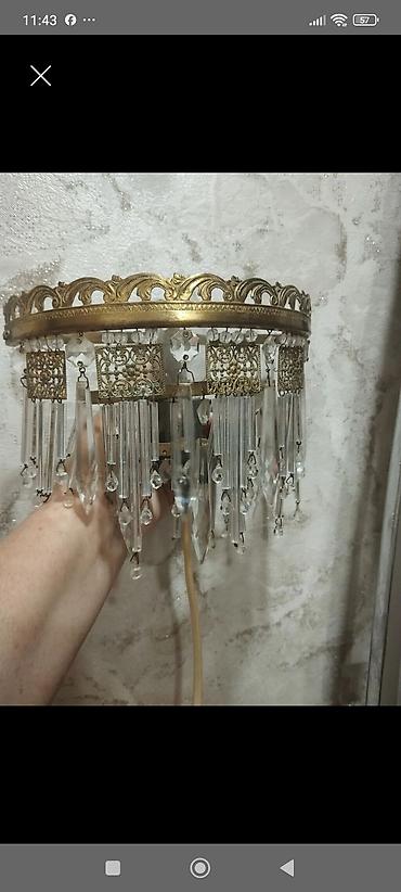 Divar braı – bürünc tonlarda metal korpus və şüşə kristal asma
